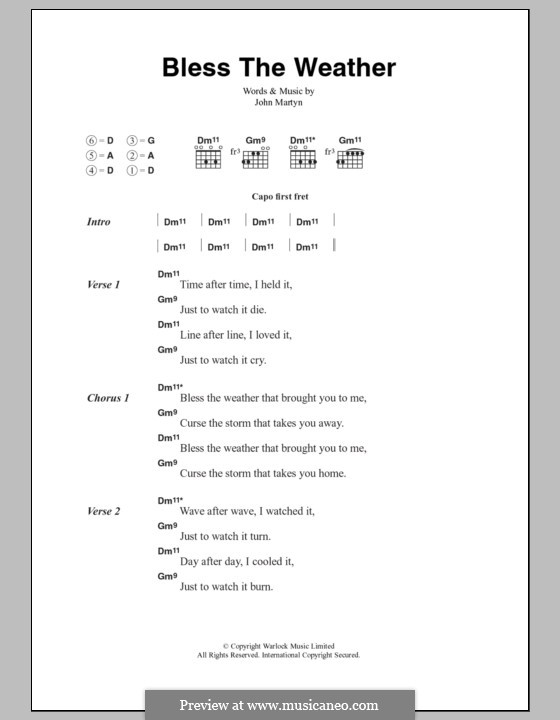 Bless the Weather: Lyrics and chords by John Martyn