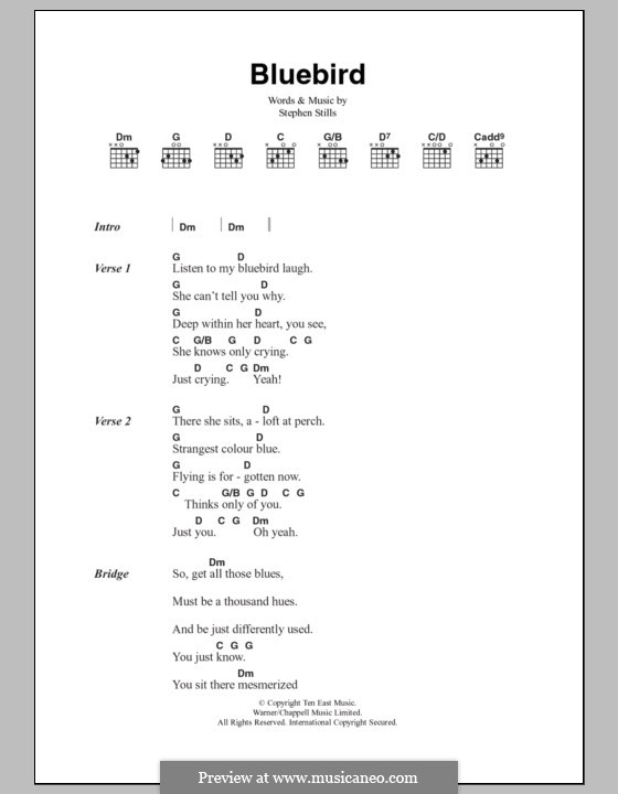 Bluebird (Buffalo Springfield): Lyrics and chords by Stephen Stills