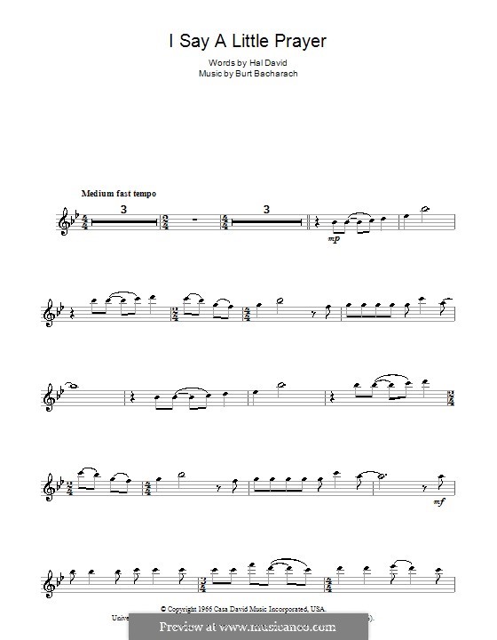 I Say a Little Prayer: For flute by Burt Bacharach