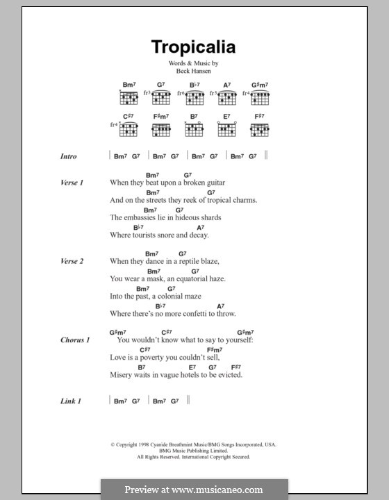 Tropicalia (Beck): Lyrics and chords by Beck Hansen