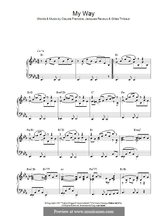 My Way: For piano (Frank Sinatra) by Claude Francois, Jacques Revaux