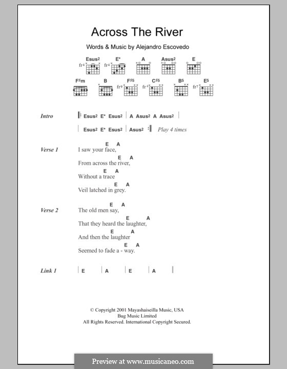 Across the River: Lyrics and chords by Alejandro Escovedo