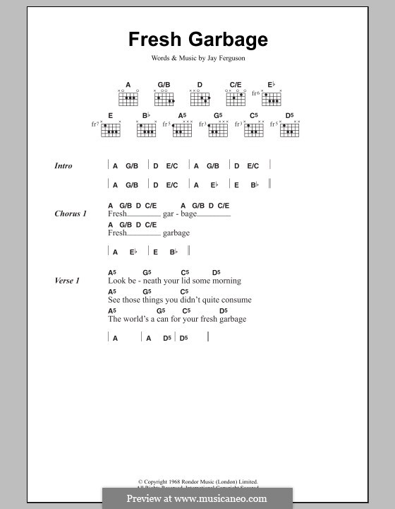 Fresh Garbage (Spirit): Lyrics and chords by Jay Ferguson