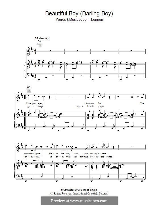 Beautiful Boy (Darling Boy) by J. Lennon sheet music on
