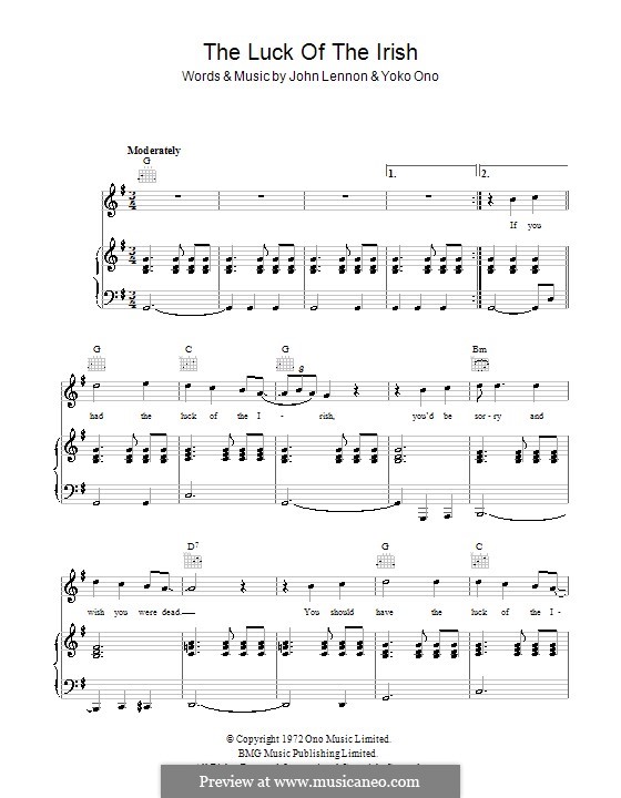 The Luck of the Irish: For voice and piano (or guitar) by John Lennon, Yoko Ono