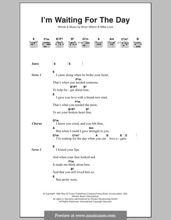 I'm Waiting for the Day (The Beach Boys): Lyrics and chords by Brian Wilson, Mike Love