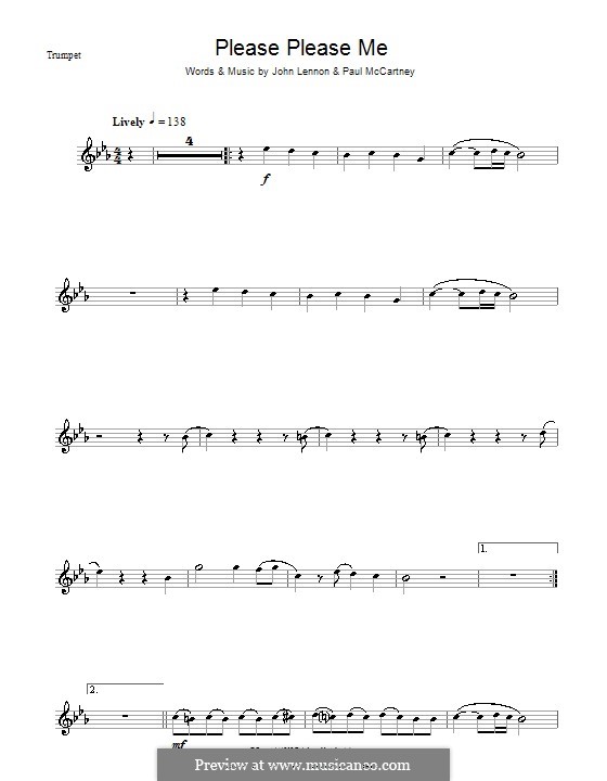 Please Please Me (The Beatles): For trumpet by John Lennon, Paul McCartney