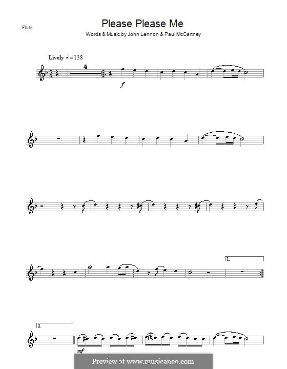 Please Please Me (The Beatles): For flute by John Lennon, Paul McCartney