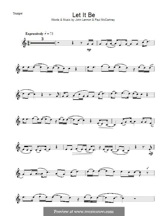 Instrumental version: For trumpet by John Lennon, Paul McCartney