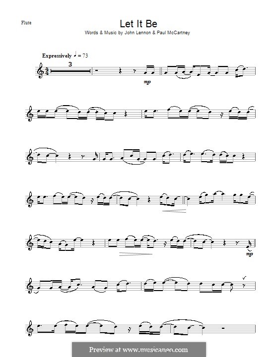 Instrumental version: For flute by John Lennon, Paul McCartney