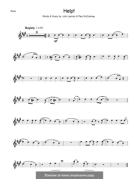 Help! (The Beatles): For flute by John Lennon, Paul McCartney