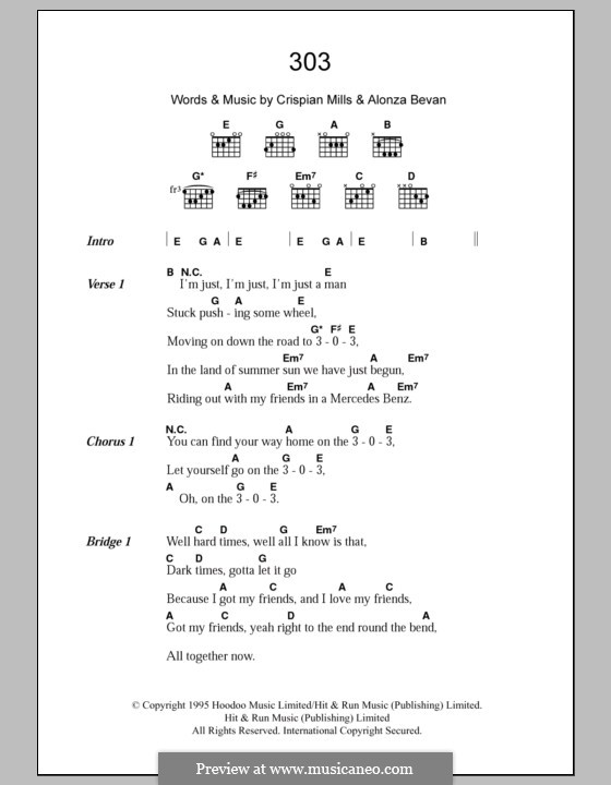303 (Kula Shaker): Lyrics and chords by Alonza Bevan, Crispian Mills