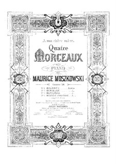Four Pieces for Piano, Op.38: Complete set by Moritz Moszkowski