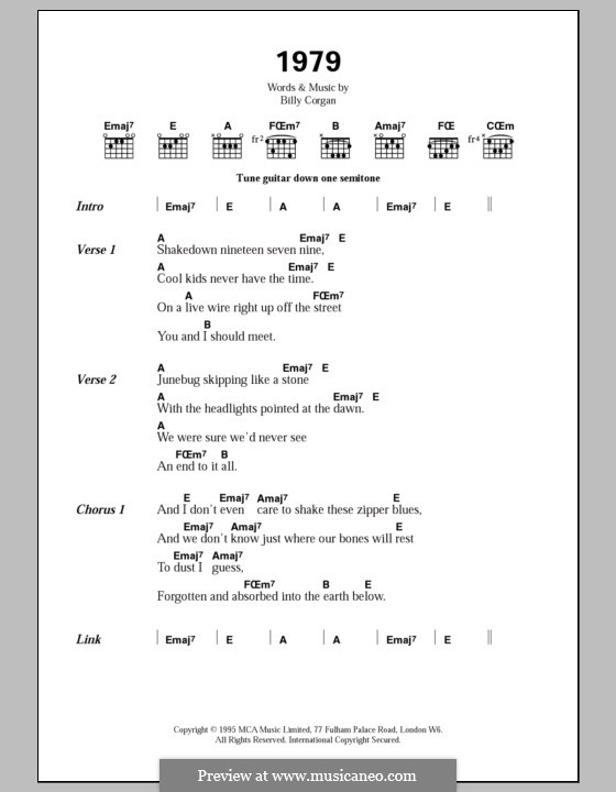 1979 (The Smashing Pumpkins): Lyrics and chords by Billy Corgan