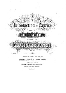 Introduction and Caprice, Op.23: For guitar by Giulio Regondi