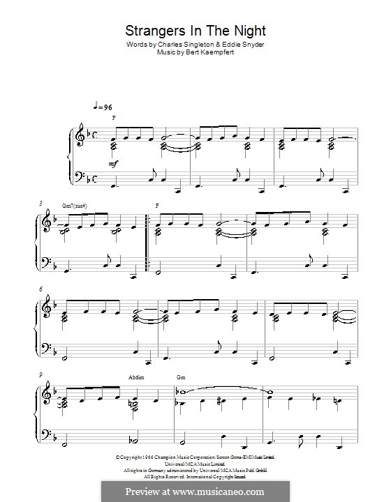 Piano version (Strangers in the Night (Frank Sinatra)) by B