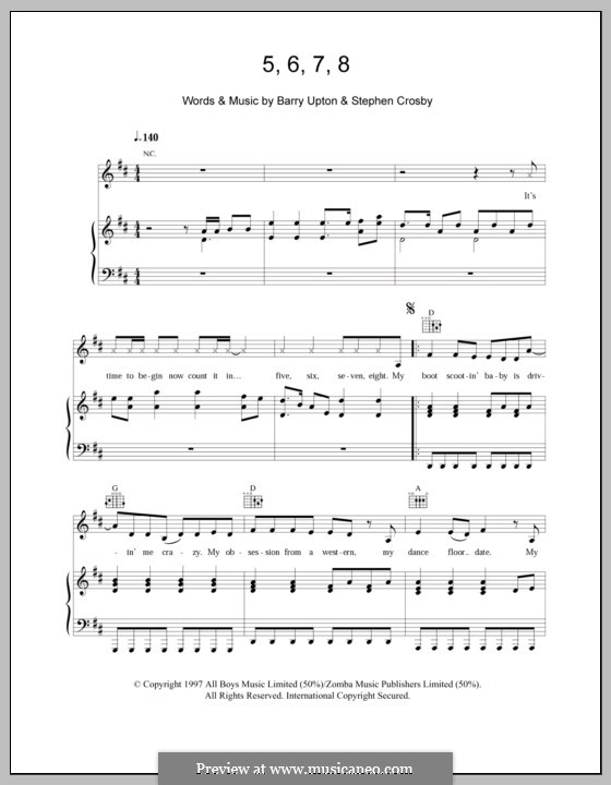 5, 6, 7, 8 (Steps): For voice and piano (or guitar) by Barry Upton, Stephen Crosby