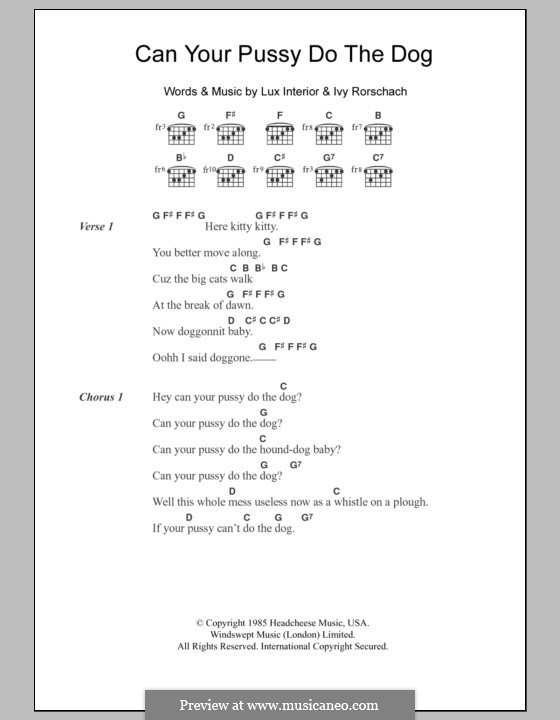 Can Your Pussy Do the Dog? (The Cramps): Lyrics and chords by Ivy Rorschach, Lux Interior