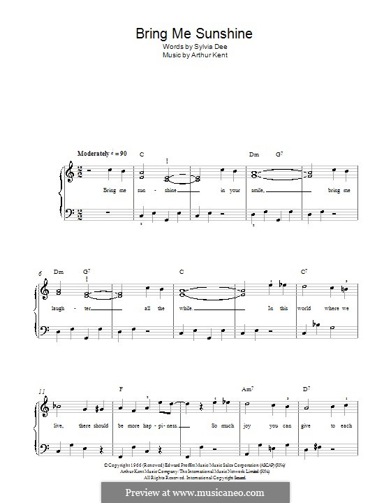 Bring Me Sunshine: For easy piano by Arthur Kent
