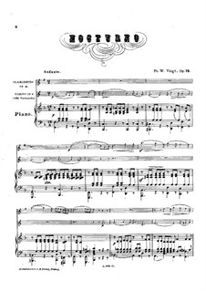 Nocturne, Op.75: For clarinet, french horn and piano by Friedrich Wilhelm Voigt