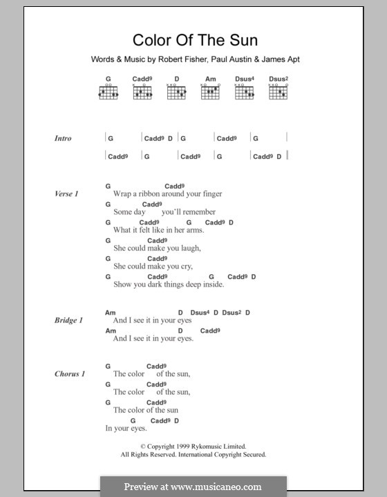 Color of the Sun (Willard Grant Conspiracy): Lyrics and chords by James Apt, Paul Austin, Robert Fisher