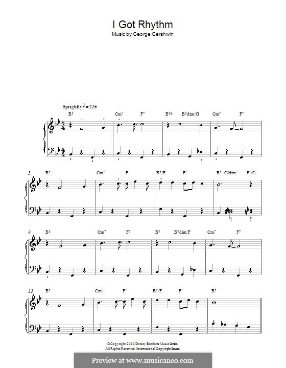 I Got Rhythm: For easy piano by George Gershwin