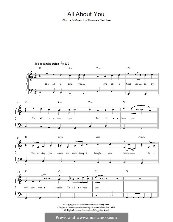 All About You McFly By T Fletcher Sheet Music On MusicaNeo All about you mcfly by t fletcher sheet music on musicaneo