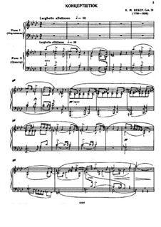 Concert Piece for Piano and Orchestra, J.282 Op.79: Version for two pianos by Carl Maria von Weber