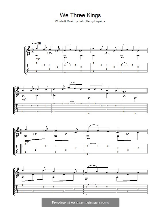 Instrumental version: For guitar with tabulature by John H. Hopkins Jr.