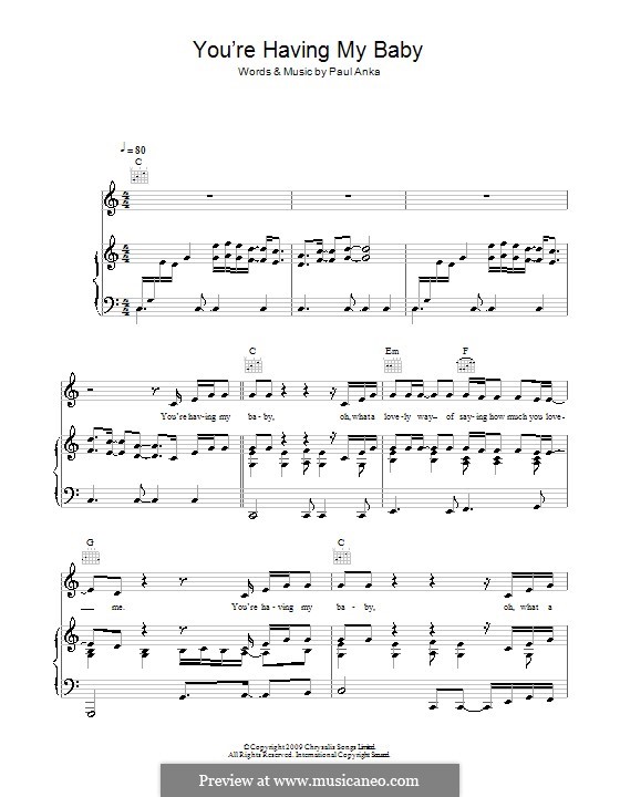 You Re Having My Baby By P Anka Sheet Music On Musicaneo You Re Having My Baby By P Anka Sheet Music On Musicaneo