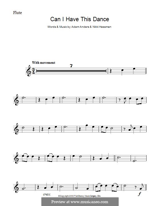 Can I Have This Dance (High School Musical 3): For flute by Adam Anders, Nikki Hassman