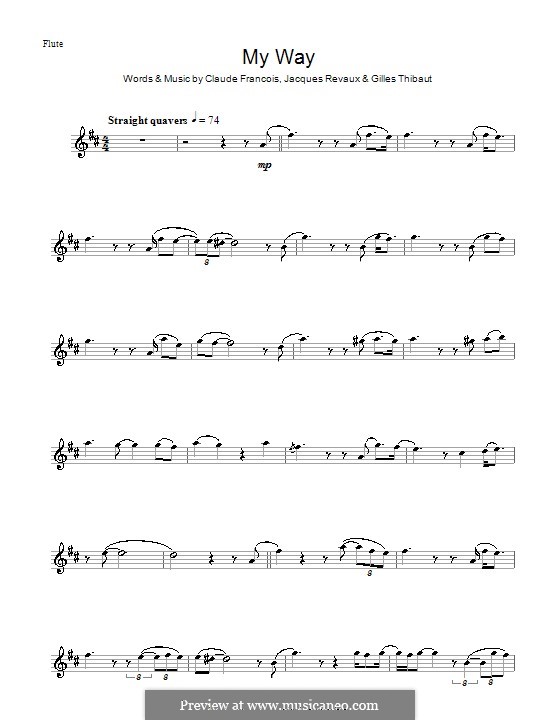 My Way: For flute (Frank Sinatra) by Claude Francois, Jacques Revaux