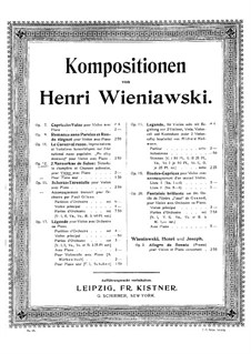 Two Salon Mazurkas for Violin and Piano, Op.12 Nos.1-2: Two Salon Mazurkas for Violin and Piano by Henryk Wieniawski