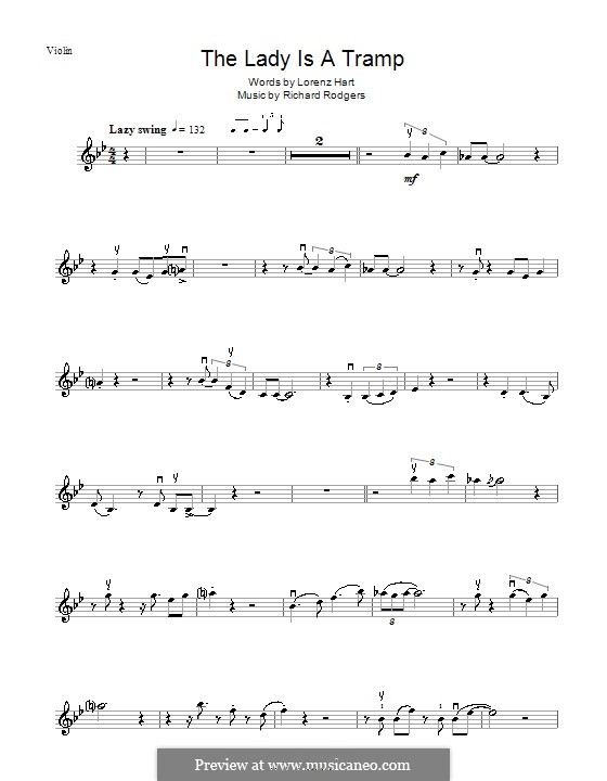 The Lady is a Tramp (Frank Sinatra): For violin by Richard Rodgers