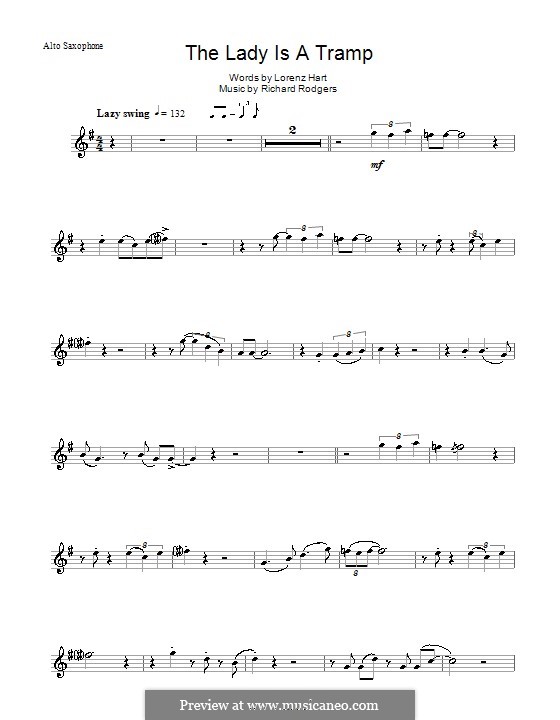 The Lady is a Tramp (Frank Sinatra): For alto saxophone by Richard Rodgers