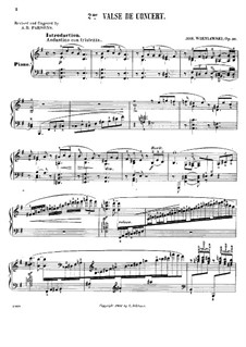 Concert Waltz, Op.30: For piano by Józef Wieniawski