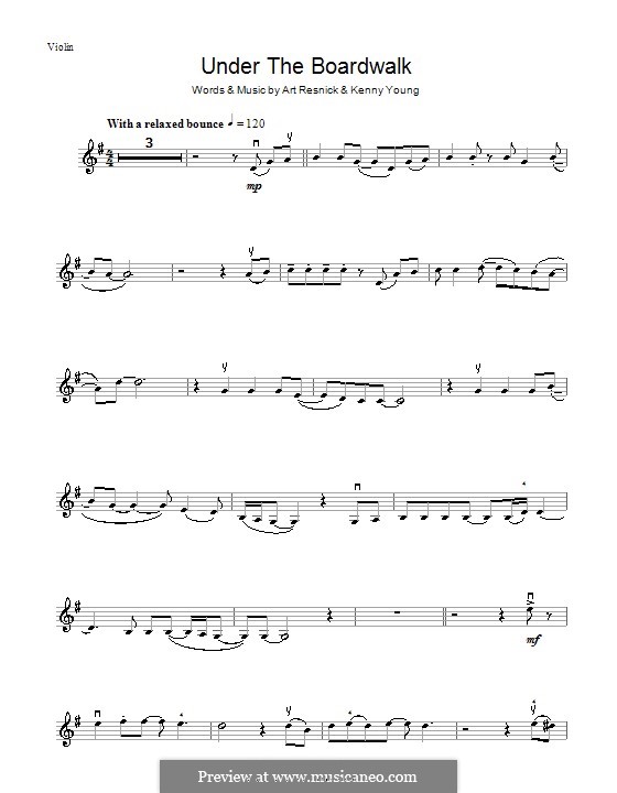 Under the Boardwalk (The Drifters): For violin by Art Resnick, Kenny Young