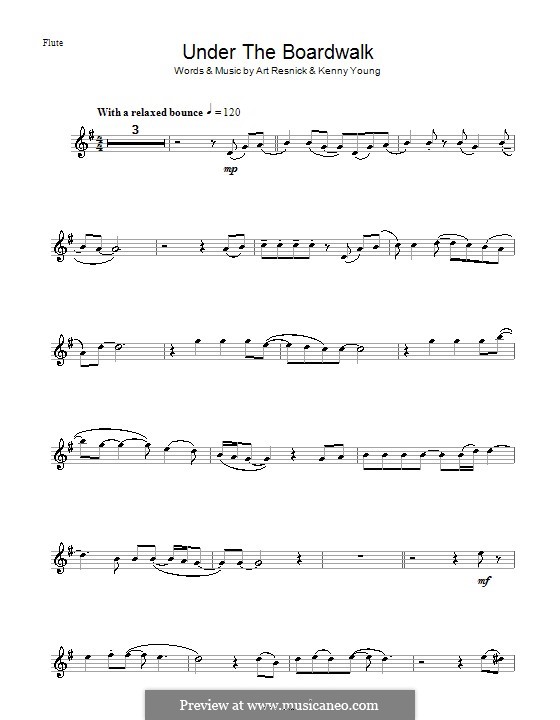 Under the Boardwalk (The Drifters): For flute by Art Resnick, Kenny Young