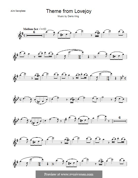 Theme from Lovejoy: For alto saxophone by Denis King