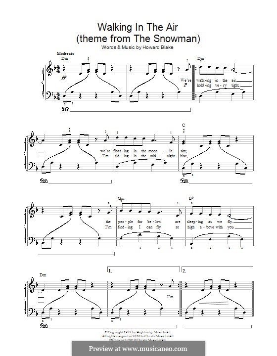 Walking in the Air: For easy piano by Howard Blake