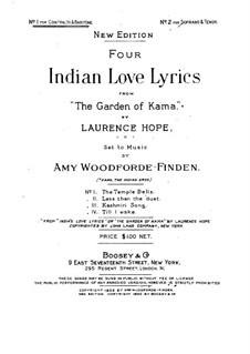 The Garden of Kama. Four Indian Love Lyrics: The Garden of Kama. Four Indian Love Lyrics by Amy Woodforde-Finden