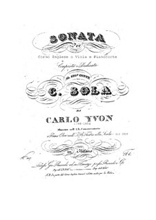 Sonata for Cor Anglais or Viola and Piano: Sonata for Cor Anglais or Viola and Piano by Carlo Yvon