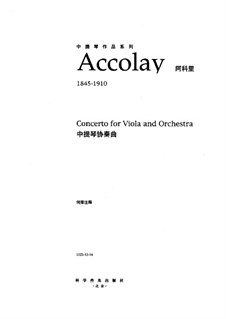 Concerto for Violin and Orchestra No.1 in A Minor: Version for viola and piano by Jean-Baptiste Accolay