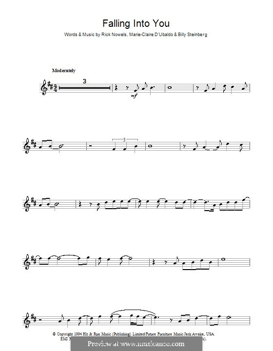 Falling Into You (Celine Dion): For alto saxophone by Billy Steinberg, Marie-Claire D'Ubaldo, Rick Nowels