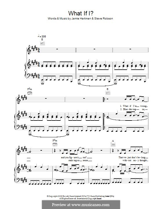 What If I? (Ben's Brother): For voice and piano (or guitar) by Jamie Hartman, Steve Robson