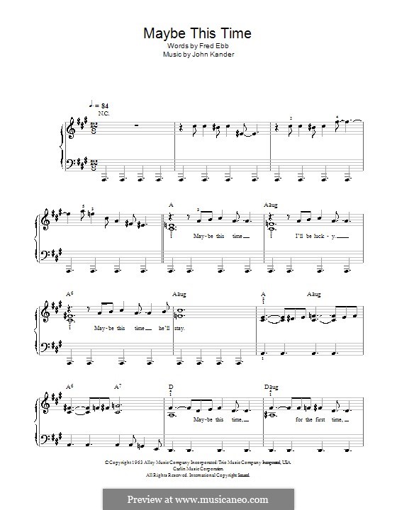 Maybe This Time (from Cabaret): For easy piano by John Kander