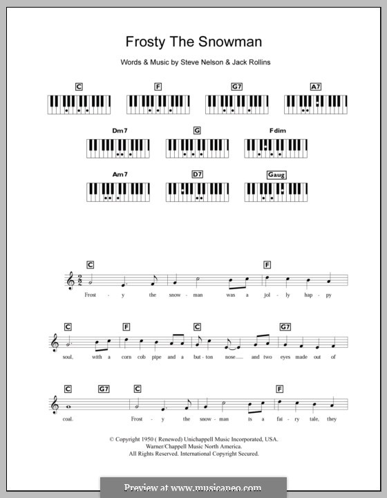 Frosty the Snow Man: For keyboard (The Ronettes) by Jack Rollins, Steve Nelson