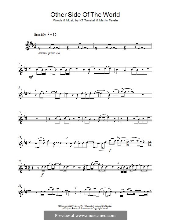 Other Side of the World: For flute by KT Tunstall, Martin Terefe