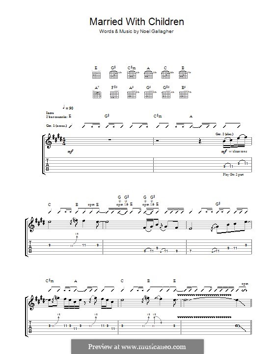 Married with Children (Oasis): For guitar with tab by Noel Gallagher