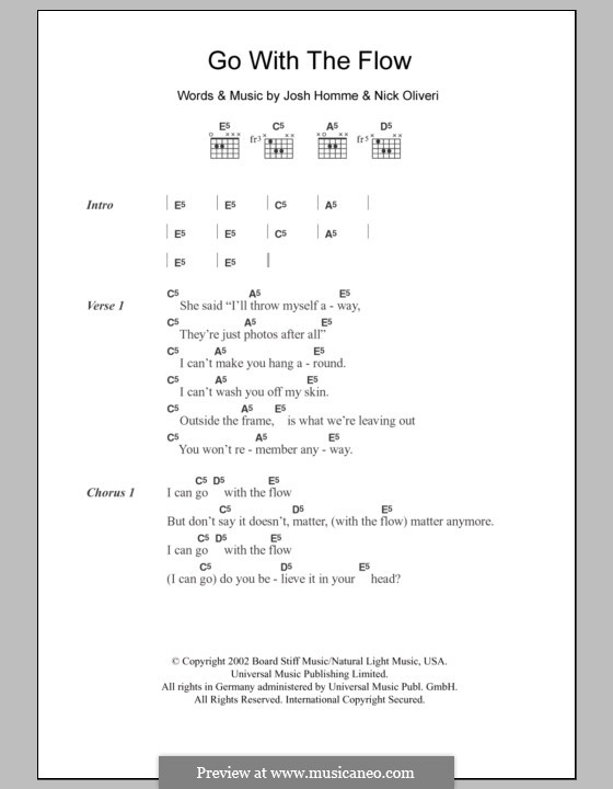 Go with the Flow (Queens of the Stone Age): Lyrics and chords by Joshua Homme, Nick Oliveri